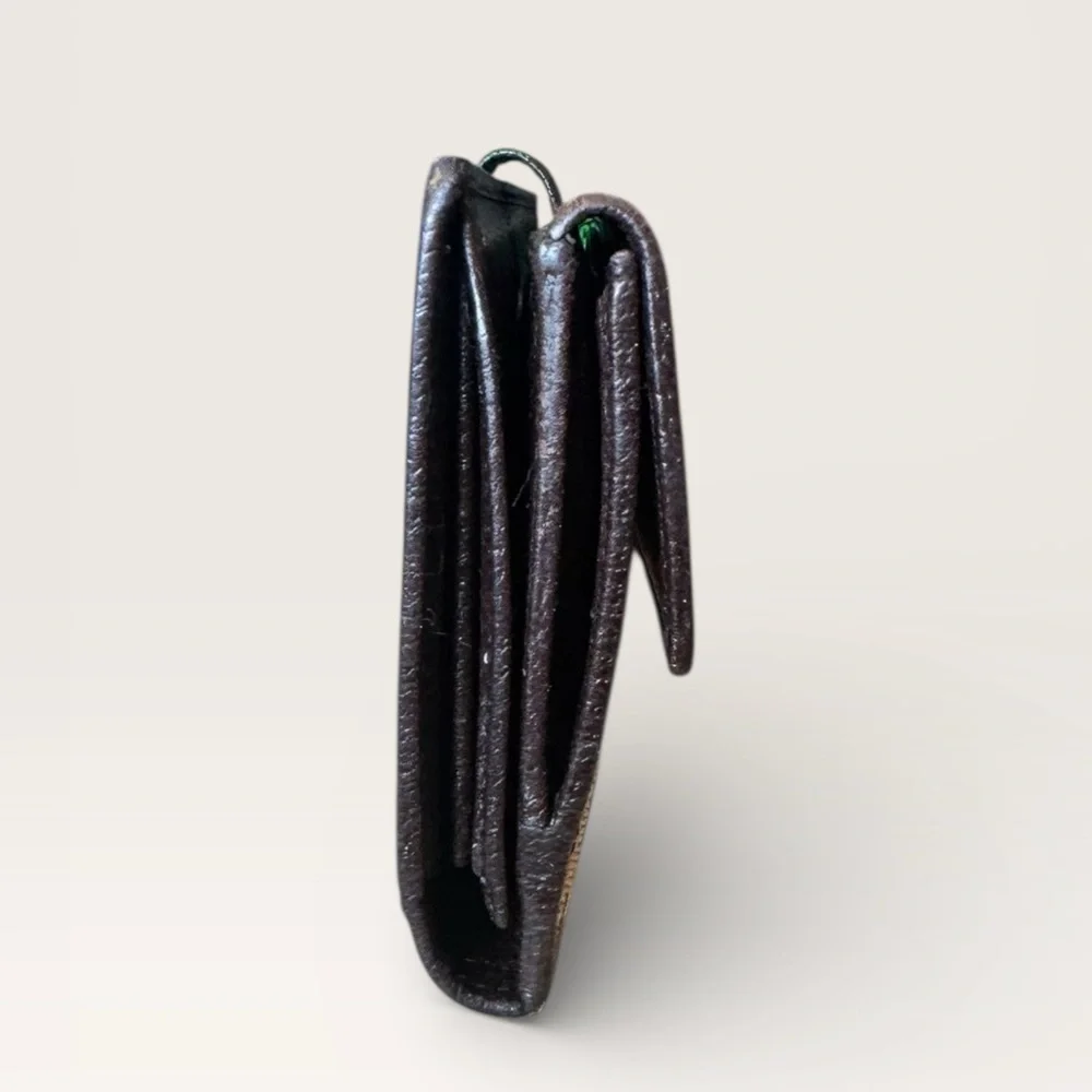 Gucci GG Canvas Continental Long Wallet Beige Brown Leather Trim Snap Closure - Picture 3 of 8